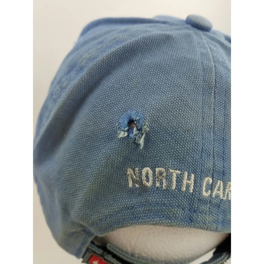 Nike Worn Faded North Carolina Tar heels Baseball Cap Hat Carolina Blue White